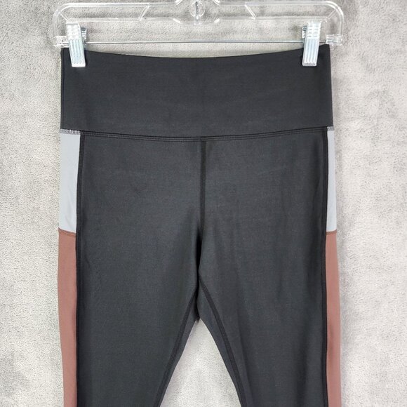Womens Black Zyia Active Leggings Gray Brown Peach Colorblock Size 6-8 - Picture 4 of 12